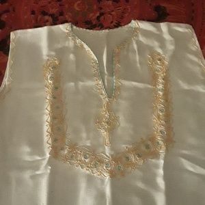 SOLD!Vintage Indian Shirt * Hand Embroidered Hemp!